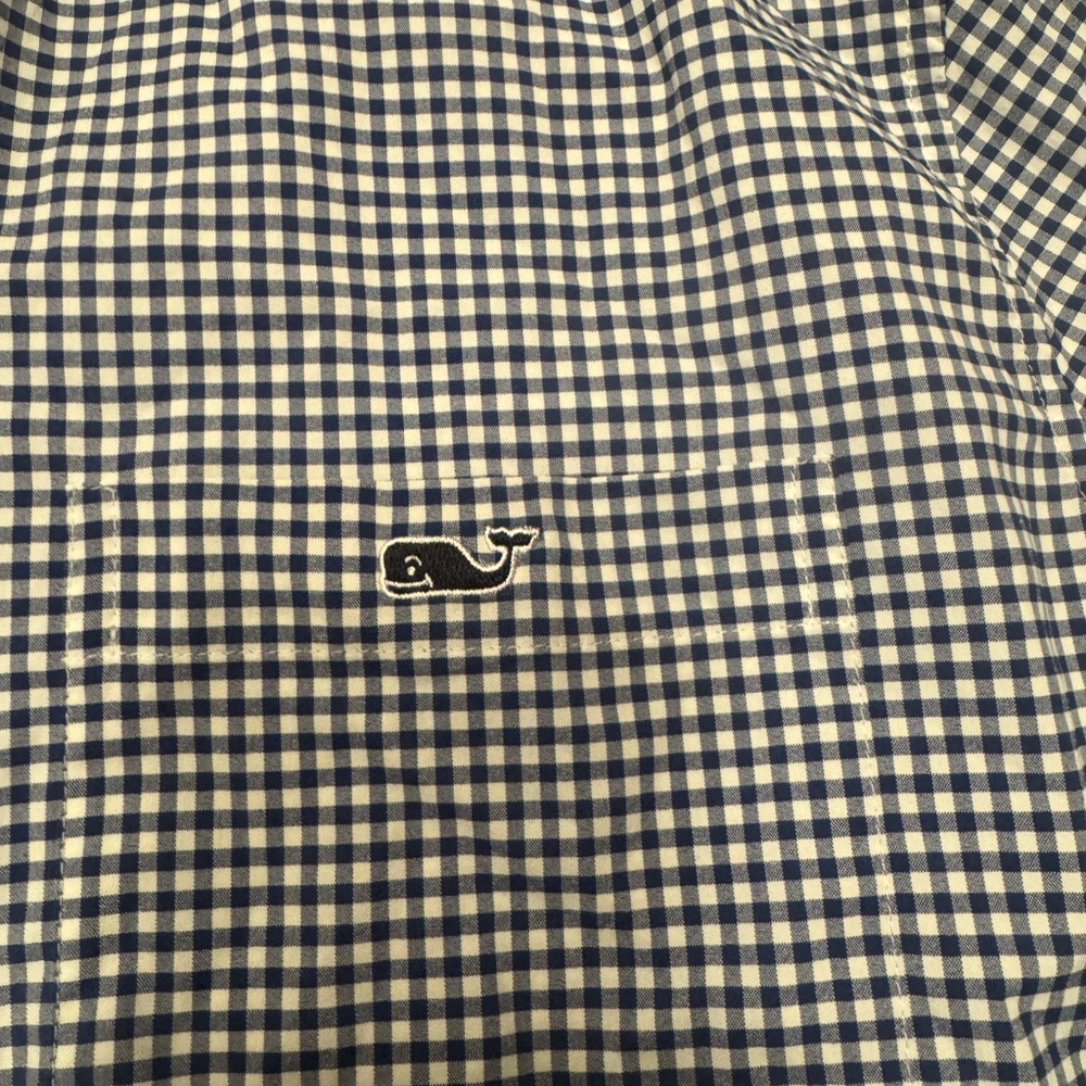 Vineyard Vines Performance Classic Fit Tucker Shirt, Navy Gingham, Men’s L - Picture 4 of 4